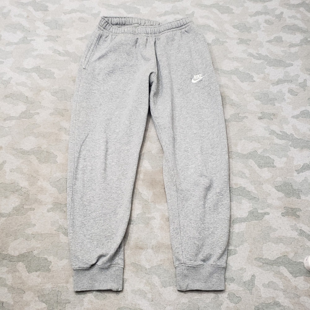 Nike Sportswear Fleece Joggers Pants Mens Small Gray Athletic Lounge Drawstring